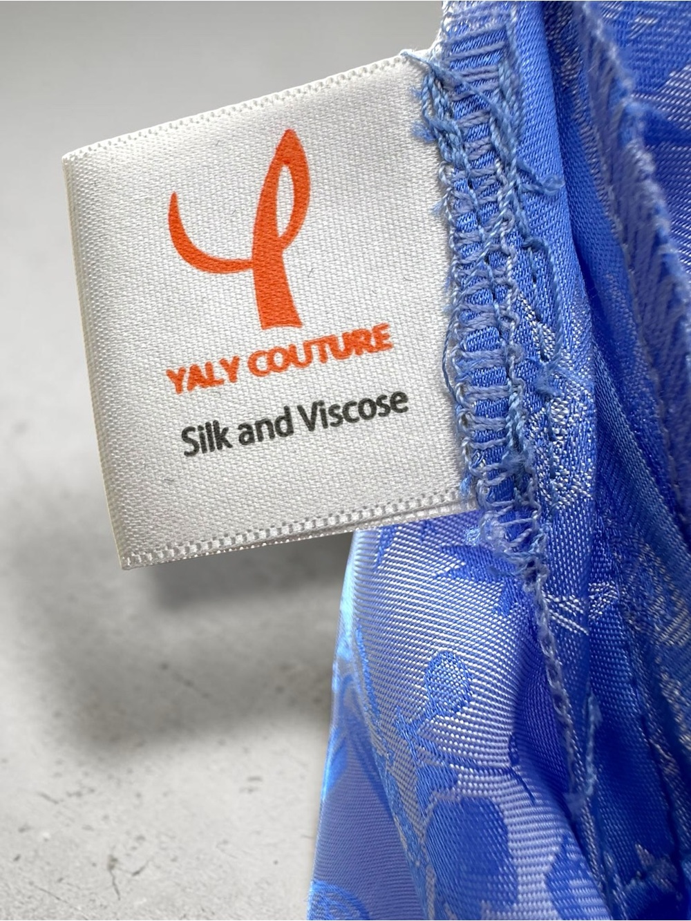 Yaly Couture Genuine Silk Blend Ao Dai Vietnamese Traditional Dress - Blue - Picture 3 of 14